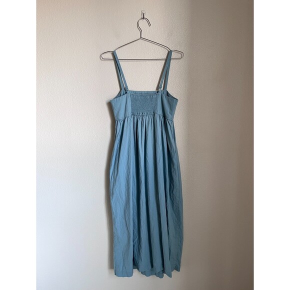 Uniqlo Linen Blend Gathered Camisole Dress in Light Blue Size SMALL - Picture 4 of 7